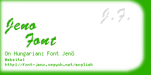 jeno font business card