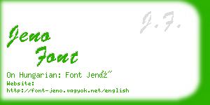 jeno font business card